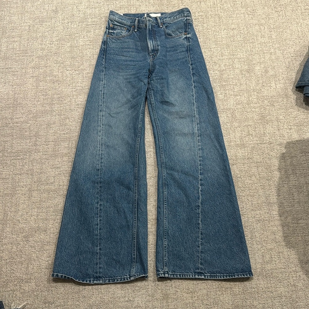 MOTHER Lemon Twist sneak jeans